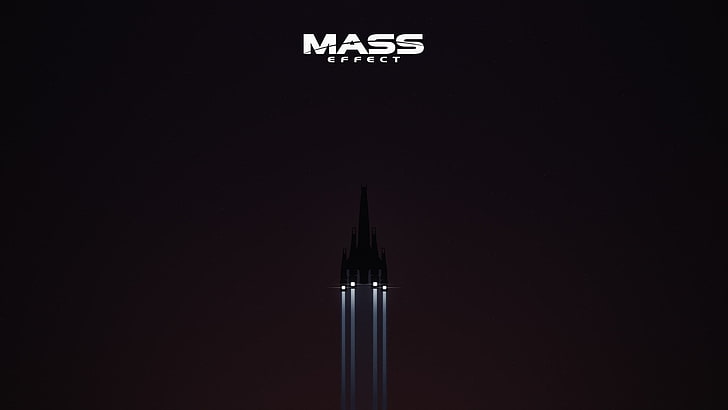 Mass Effect text, Normandy SR-2, simple, minimalism, video games, HD wallpaper