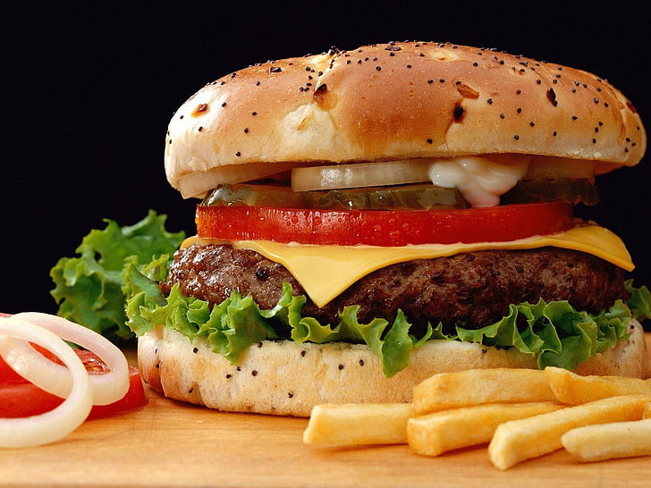 food, burgers, fast food, hamburgers, sandwich, unhealthy eating, HD wallpaper