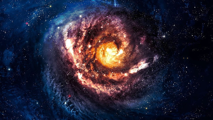 galaxy painting, space, digital art, space art, astronomy, star - space