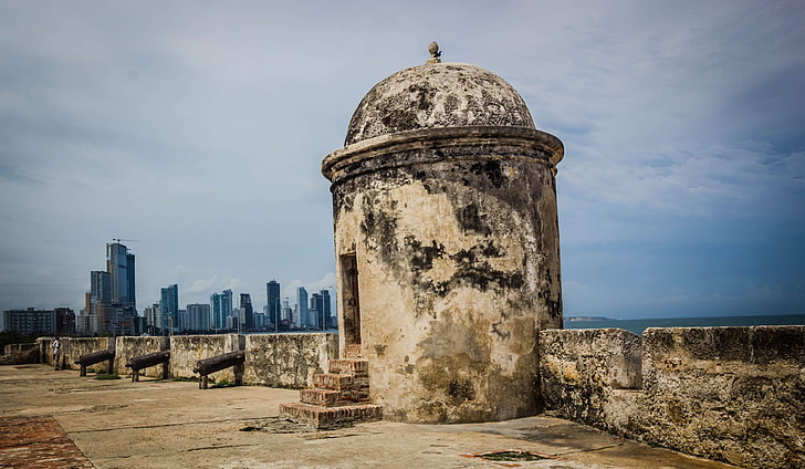 cartagena, city, colombia, built structure, architecture, sky, HD wallpaper