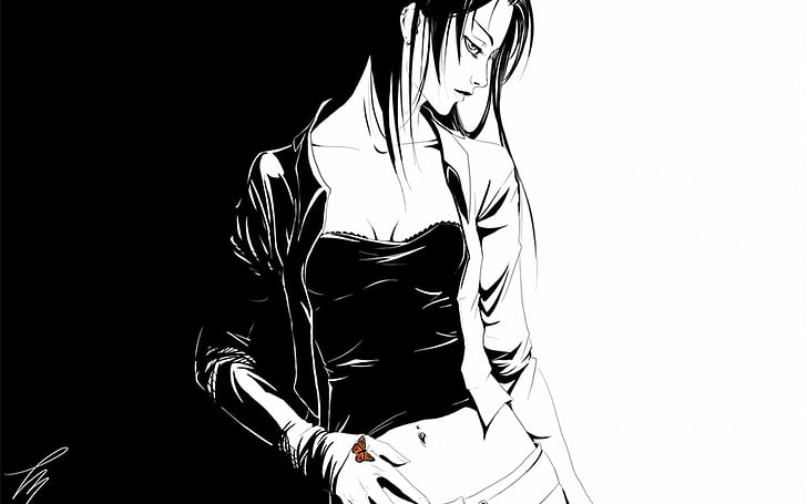 sketch of woman in long-sleeved and tank top, artwork, women