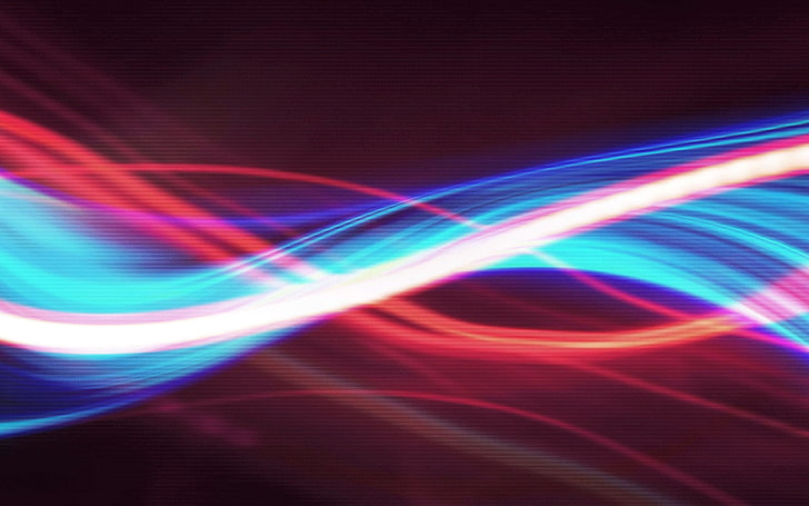 blue and red wave lines wallpaper, rays, light, wavy, bright