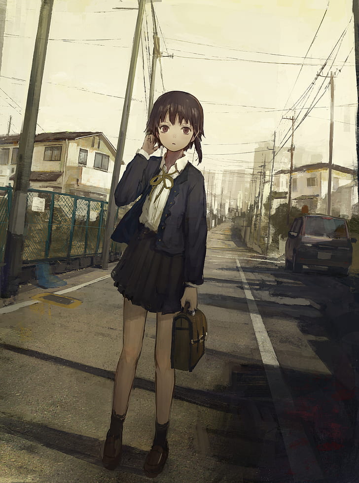 anime, anime girls, Serial Experiments Lain, Lain Iwakura, HD wallpaper