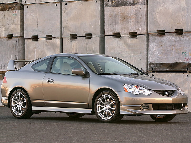 gray Acura RSX Type-S coupe, 2005, metallic gray, style, cars, HD wallpaper