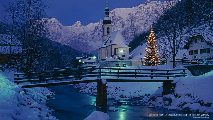 Parish Church of St. Sebastian, Ramsau in Berchtesgaden, Germany, HD wallpaper