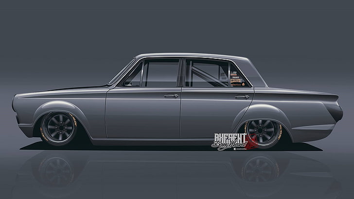 Axesent Creations, Ford Mk1 Cortina, render, British cars, race cars