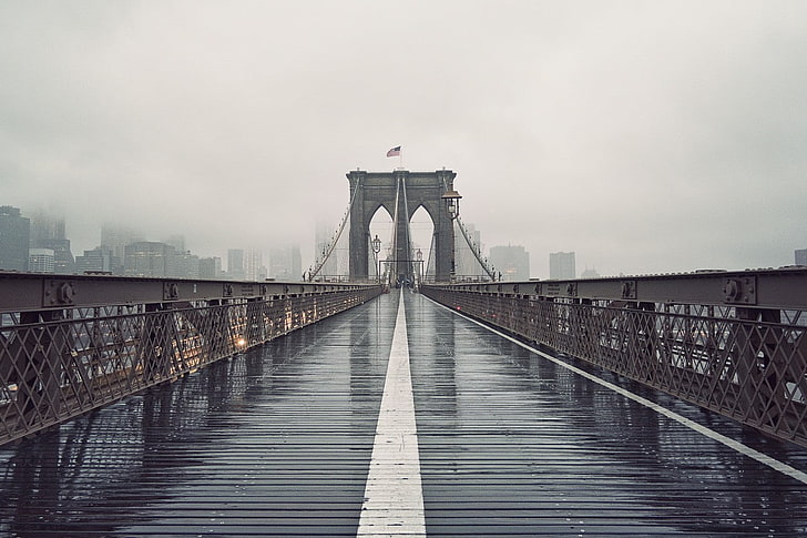 bridge, Brooklyn Bridge, New York City, architecture, built structure