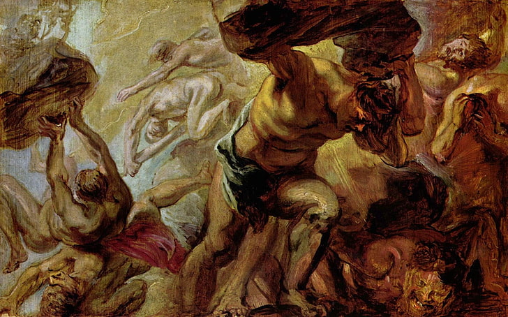 Greek mythology, artwork, painting, Peter Paul Rubens, Overthrow of the Titans, HD wallpaper