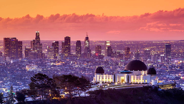 landscape, home, panorama, Los Angeles, USA, Griffith Observatory, HD wallpaper