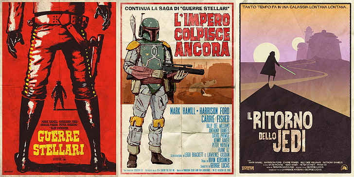 Star Wars, western, poster, movie poster, human representation, HD wallpaper