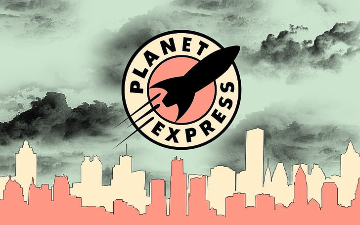 Planet Express logo, Futurama, cloud - sky, smoke - physical structure, HD wallpaper
