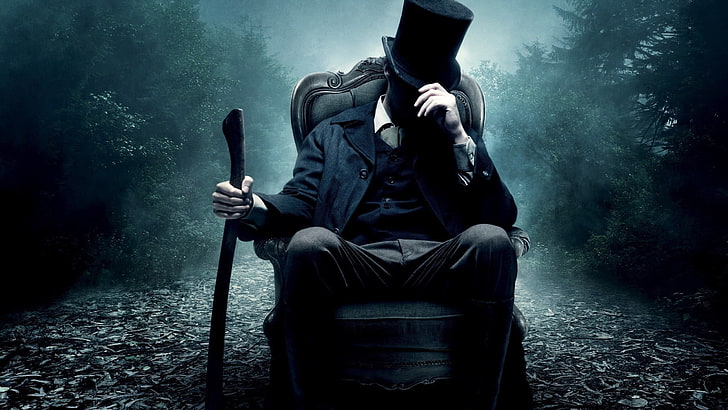 men's black coat, Abraham Lincoln: Vampire Hunter, movies, sitting