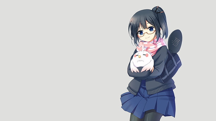 black-haired woman with white bird pet anime illustration, anime girls, HD wallpaper