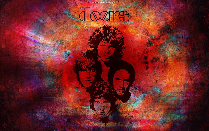 red and black floral textile, Jim Morrison, The Doors (Music), HD wallpaper