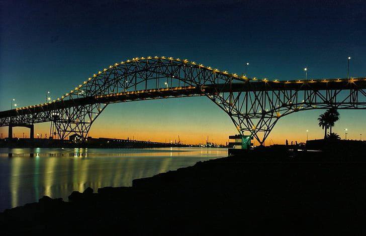 photography of bridge at night, harbor bridge, harbor bridge