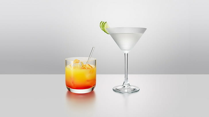 cocktails, drinking glass, HD wallpaper