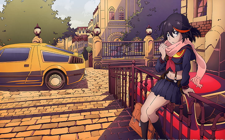 animated hair illustration, anime, Kill la Kill, Matoi Ryuuko, HD wallpaper