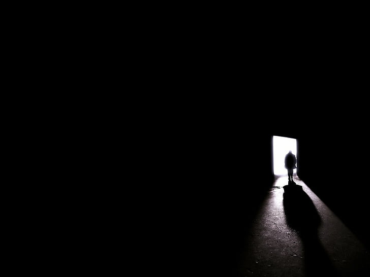 Misc, Unknown, Doorway, Shadow, one person, silhouette, copy space, HD wallpaper