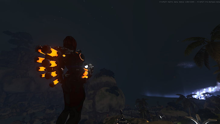 game gameplay screenshot, Firefall, digital art, night, illuminated, HD wallpaper