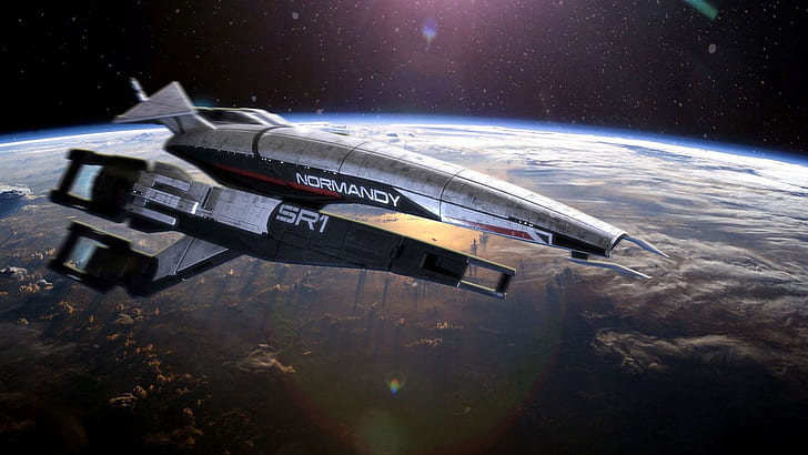 outer space normandy mass effect spaceships vehicles mass effect normandy 1920x1080  Aircraft Space HD Art