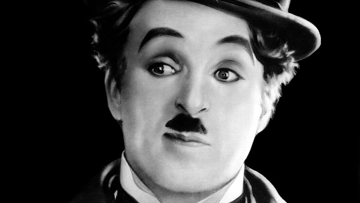 Charlie Chaplin, actor, face, monochrome, men, portrait, one person, HD wallpaper