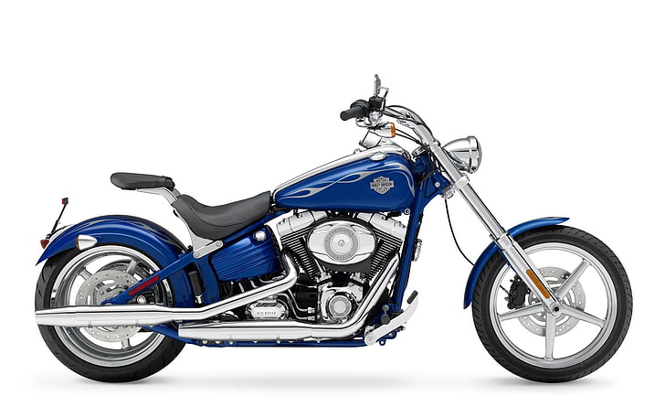 Harley Davidson Motorcycle 27, blue and gray cruiser motorcycle
