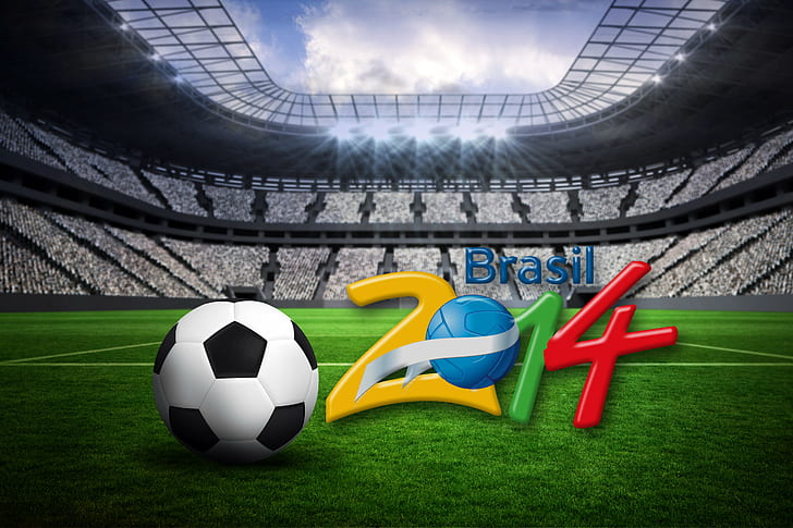 Brasil, FIFA World Cup 2014, football, stadium, flag, HD wallpaper