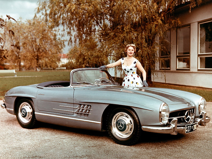 1957, 300sl, benz, mercedes, r198, retro, HD wallpaper