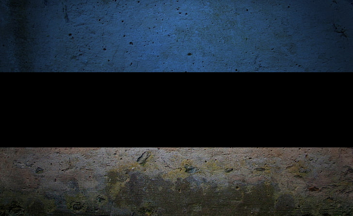 Grunge Flag Of Estonia, blue, black, and white striped flag, Artistic