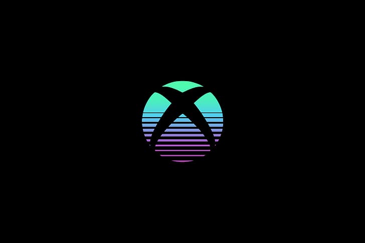Xbox, Microsoft, consoles, logo, Retro style, simple background, HD wallpaper