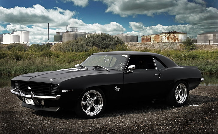 black muscle car, Chevrolet Camaro SS, muscle cars, mode of transportation