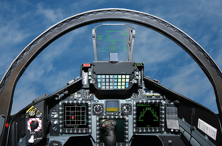 fighter jet control center, the sky, flight, the plane, height, HD wallpaper