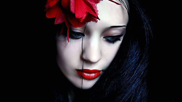face-girls-dark-women-girls-vampire-sad, gothic, HD wallpaper