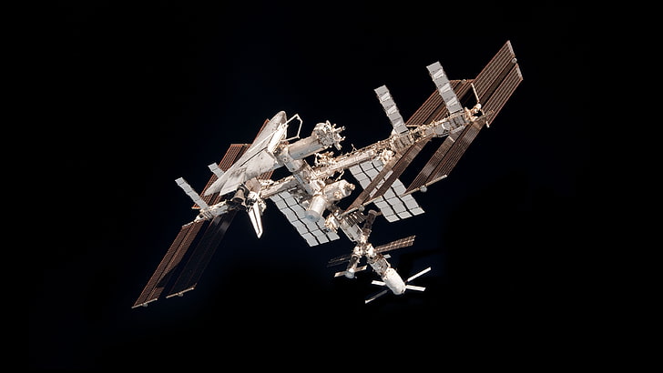 ISS, space, International Space Station, minimalism, HD wallpaper