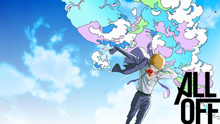 mob psycho 100, sky, cloud - sky, low angle view, nature, day