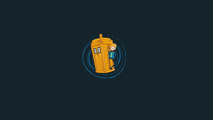 brown telephone booth illustration wallpaper, Doctor Who, Finn the Human