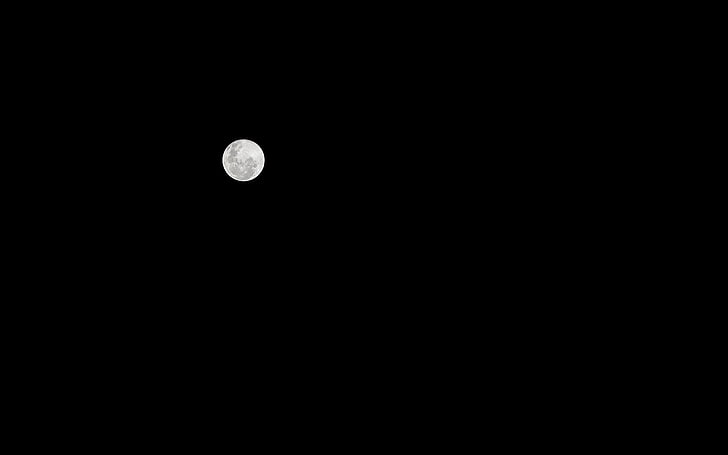 Moon, minimalism, night, space, sky, astronomy, full moon, beauty in nature, HD wallpaper