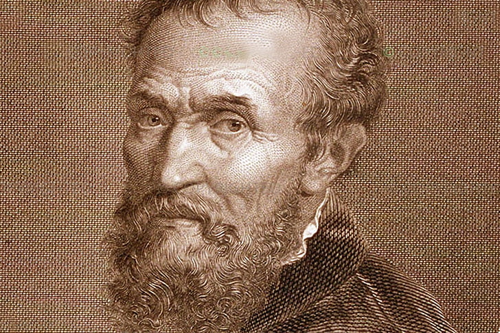 Michelangelo, self portraits, headshot, human body part, close-up