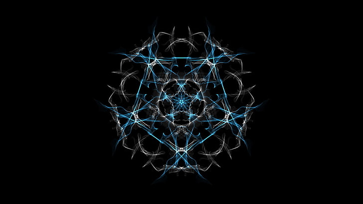 kaleidoscope weavesilk_com, black background, illuminated, pattern