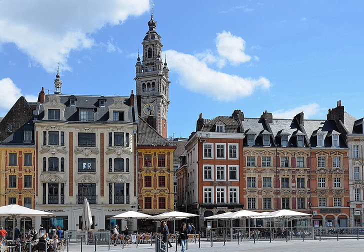 Grand Place in Lille, France, city, houses, building exterior