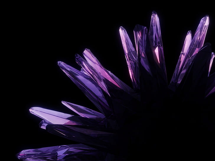 Purple Black Crystals HD, digital/artwork