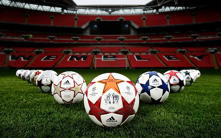 Champions League Balls, wembley, field, sport