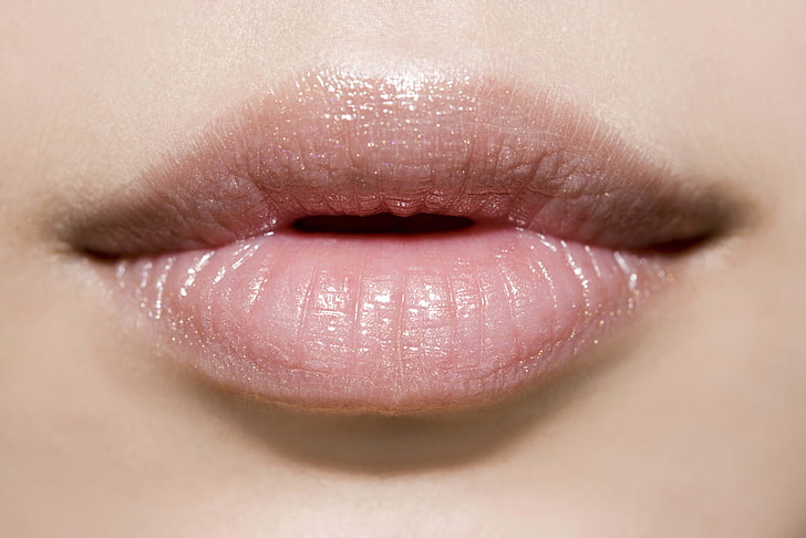 woman's pink lipstick, girl, close-up, women, caucasian Ethnicity