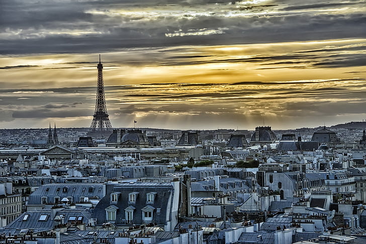 cityscape, sky, Paris, Eiffel Tower, France, HD wallpaper