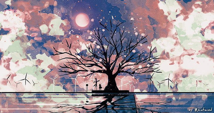 HD wallpaper: Anime, Original, Cherry Blossom, Long Hair, Scarecrow, Tree |  Wallpaper Flare