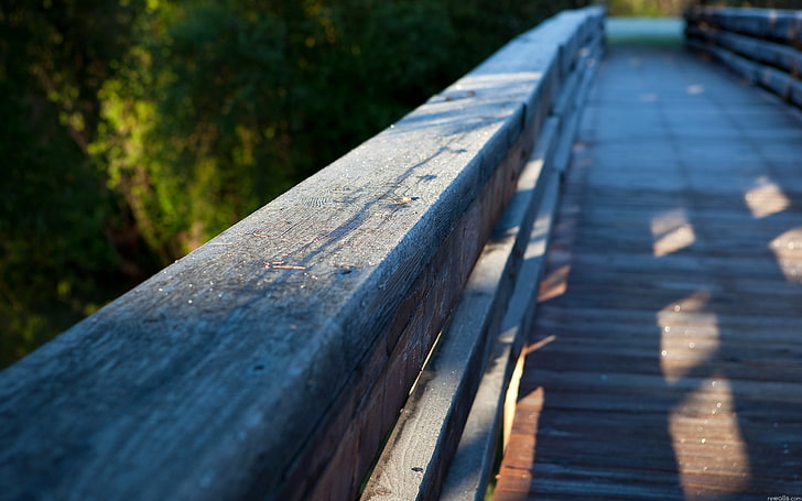 gray wooden bridge, wood - material, day, sunlight, selective focus, HD wallpaper