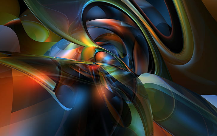 abstract, digital art, colorful, render, shapes, HD wallpaper