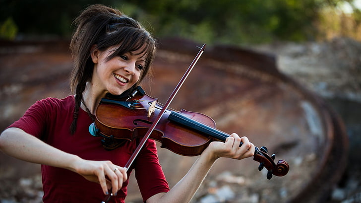 Lindsey Stirling, women, musician, musical instrument, one person