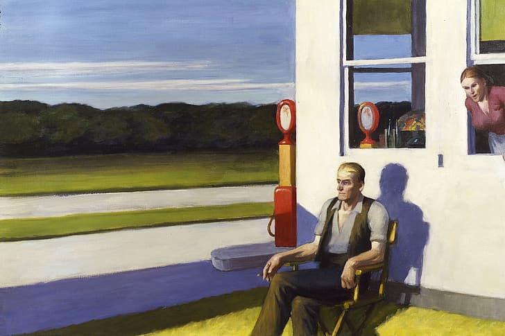 1956, Edward Hopper, Four Lane Road