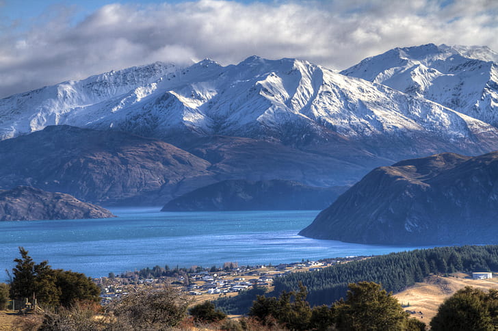 Lakes, Lake Wanaka, Aotearoa, Cloud, Landscape, Mountain, New Zealand, HD wallpaper